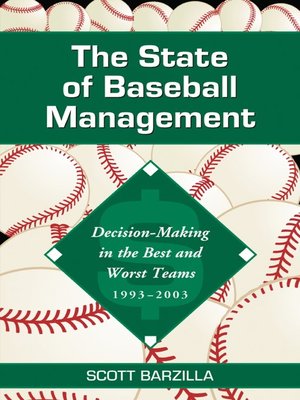 cover image of The State of Baseball Management